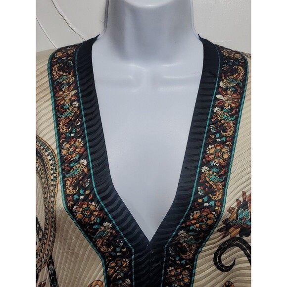 Vivi Designs One Size V-Neck Dolman Sleeve Paisley Kimono Bohemian Artsy Gypsy - Picture 3 of 10